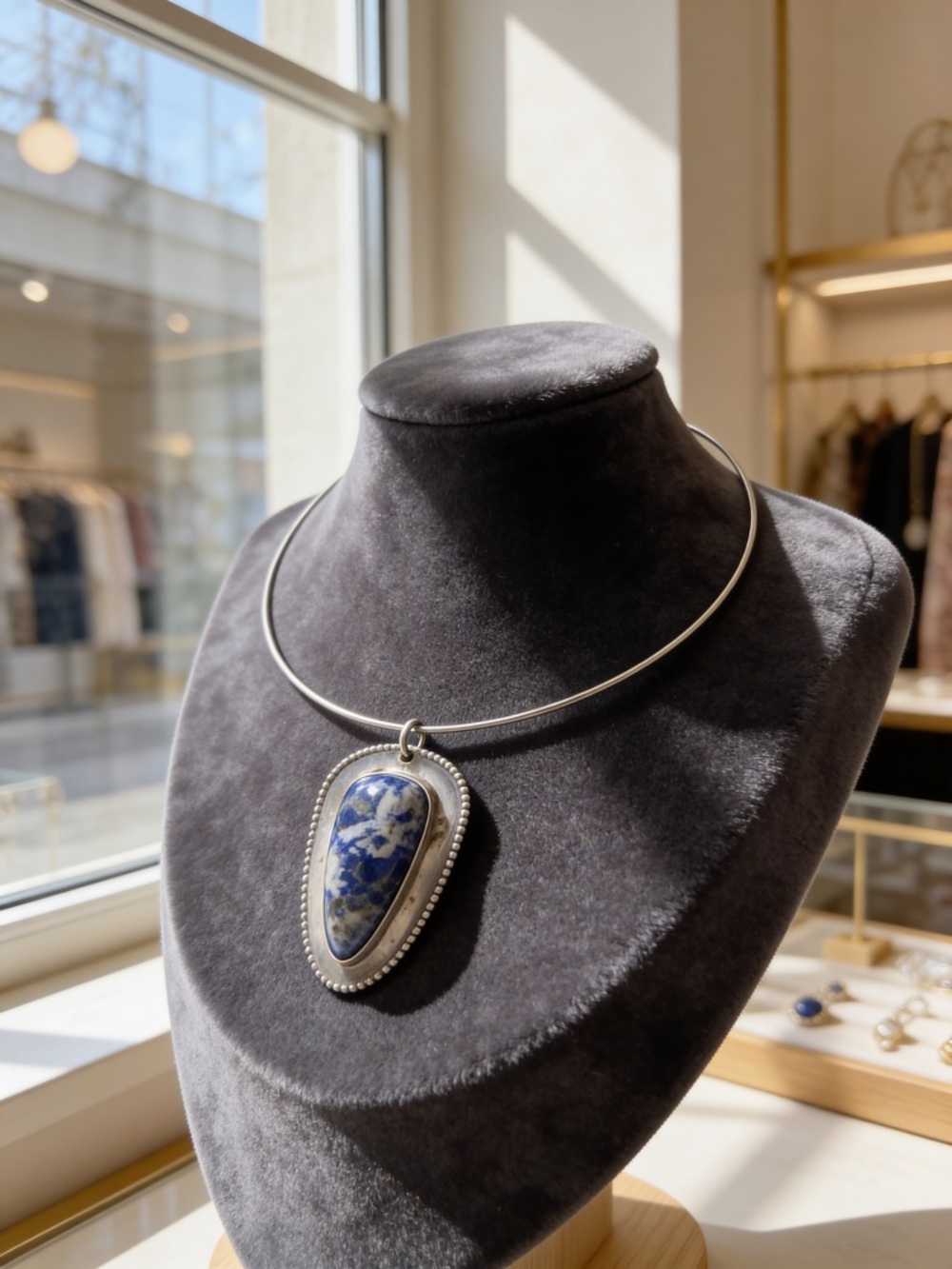 Sterling Silver Blue Sodalite Pendant only - Picture 2 of 2